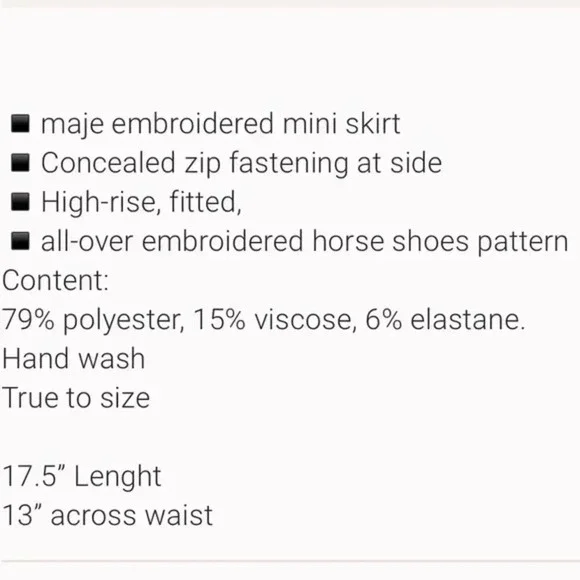 MAJE Horse shoe and stars embroidered skirt - Picture 6 of 10